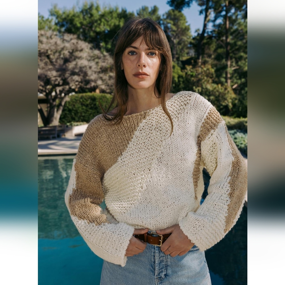 NWT ZARA COMBINATION KNIT SWEATER